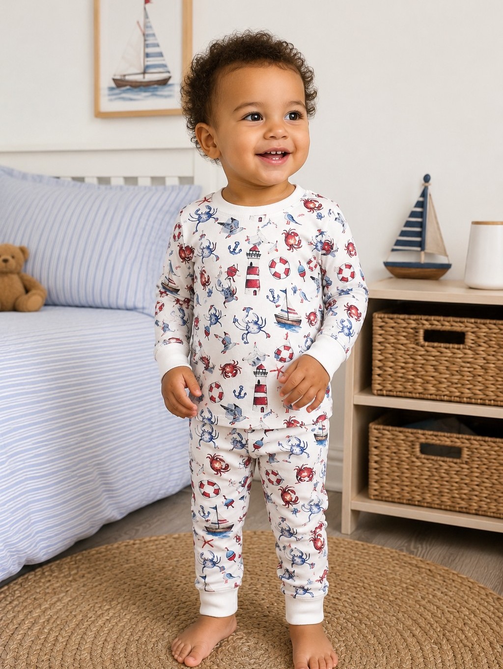 Hart + Land Organic Pima Cotton Nautical Pajama Set | 18-24m